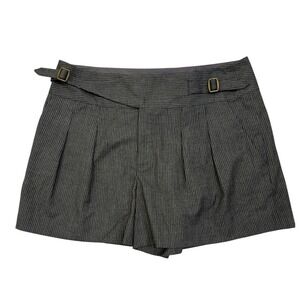 Cidra |‎ Anthropologie Pin Stripe Gray Shorts Belted Size 14 Casual Summer Chic